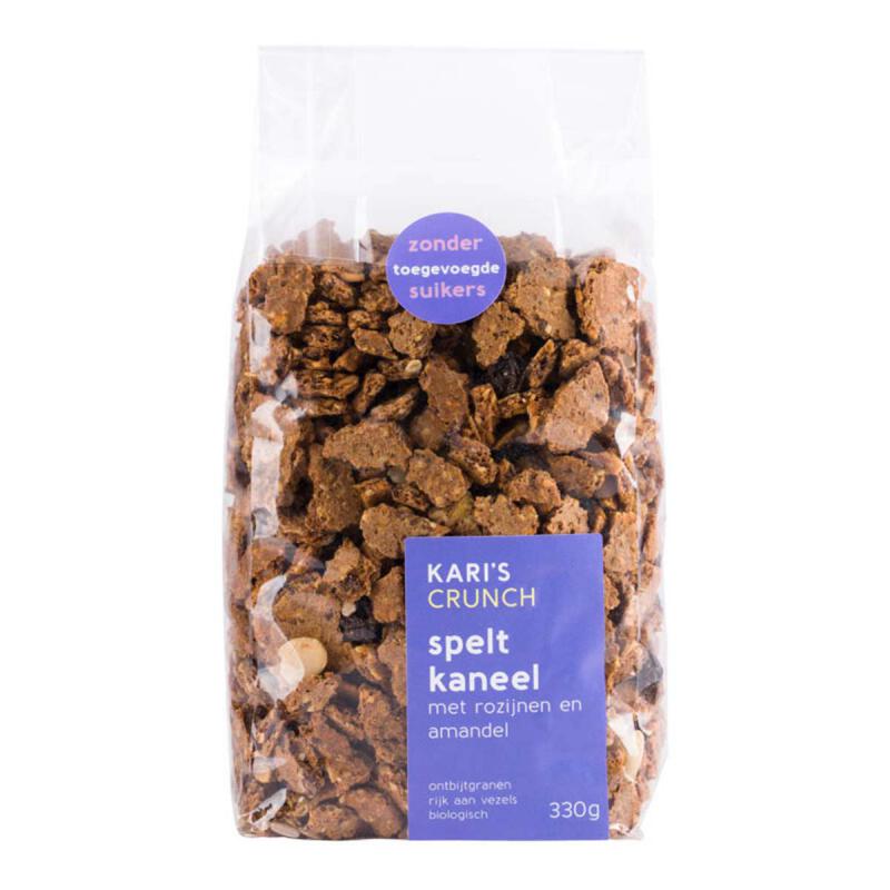 Granola spelt kaneel van Kari`s Crunch, 5 x 330 g